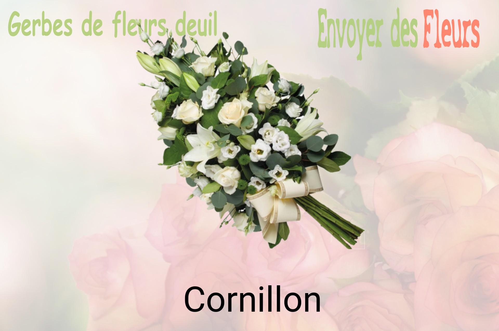 Gerbe de fleurs de deuil livrée à Cornillon